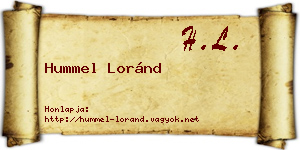 Hummel Loránd névjegykártya