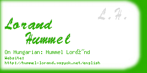 lorand hummel business card